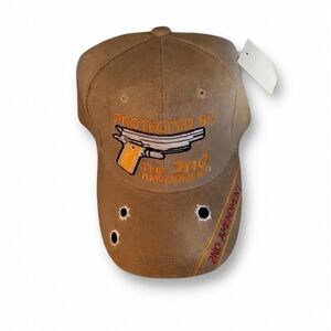2nd Amendment Embroidered Brown Baseball Cap